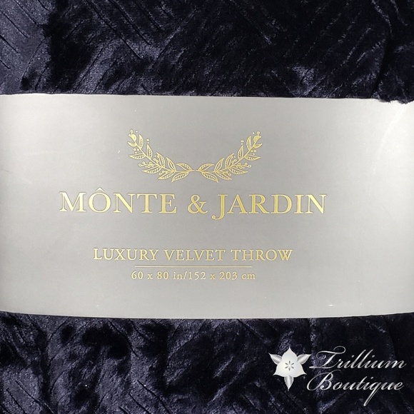 Monte & Jardin Embossed Luxury Velvet Throw Blue - Picture 3 of 7